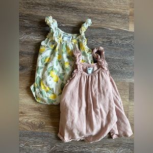 TWO Old Navy Sleeveless Ruffle-Trim Tank Tops